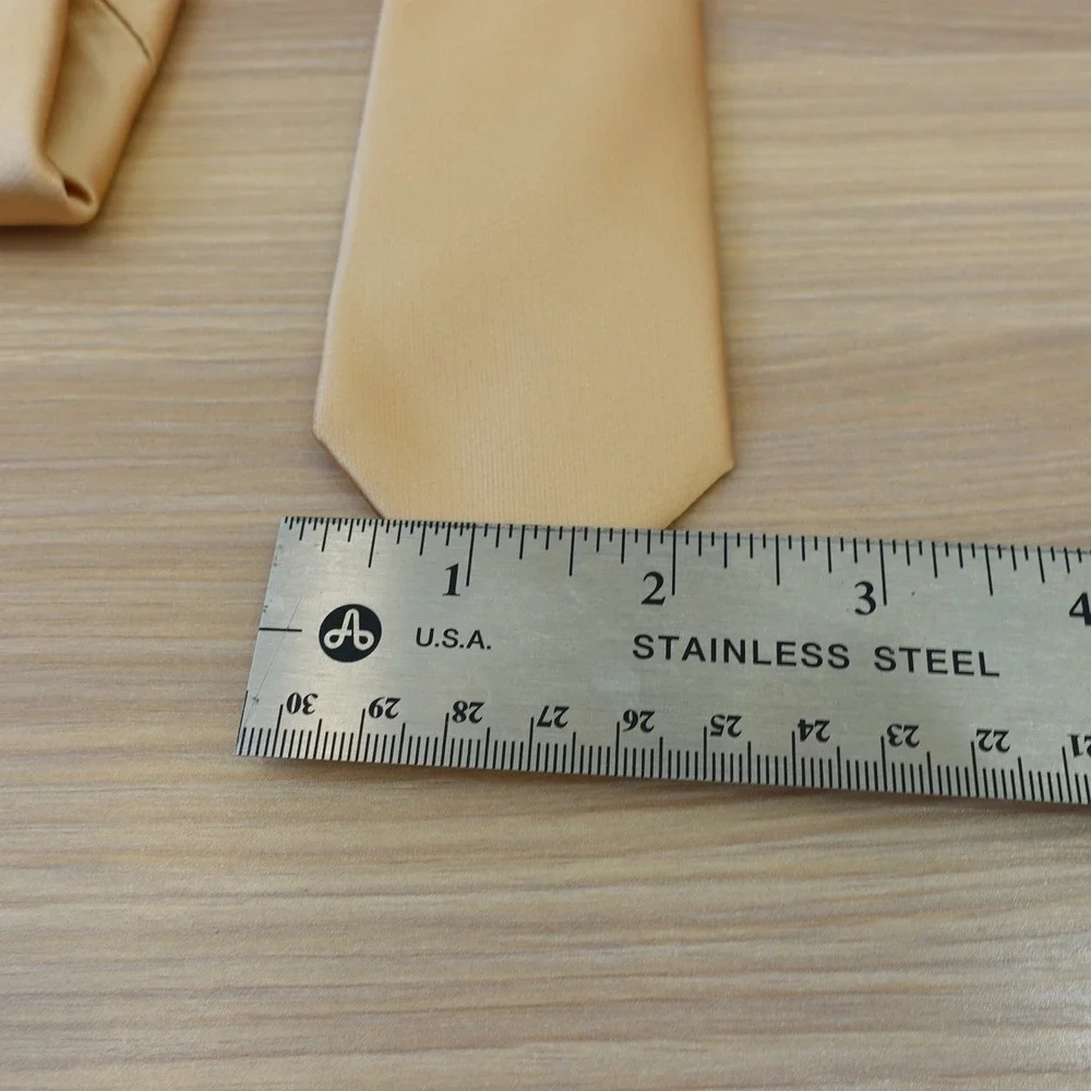 Italian Champagne Gold Neck Tie Mens Skinny Solid Formal Wedding ARLANDO ARSINI
